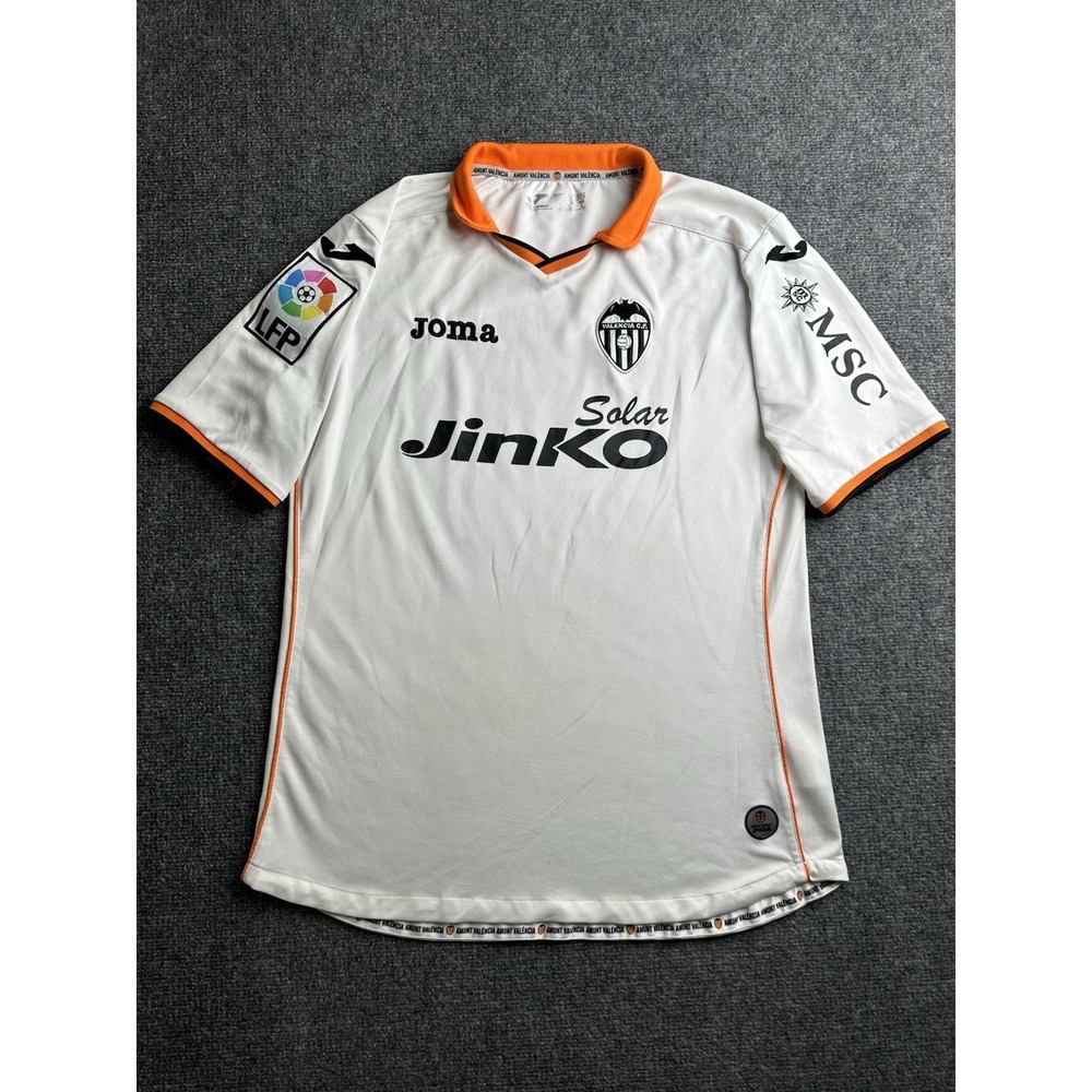 Mens Soccer Jersey Joma Valencia CF Home White Orange 2013, Size L
